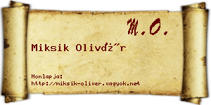 Miksik Olivér névjegykártya