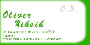 oliver miksik business card